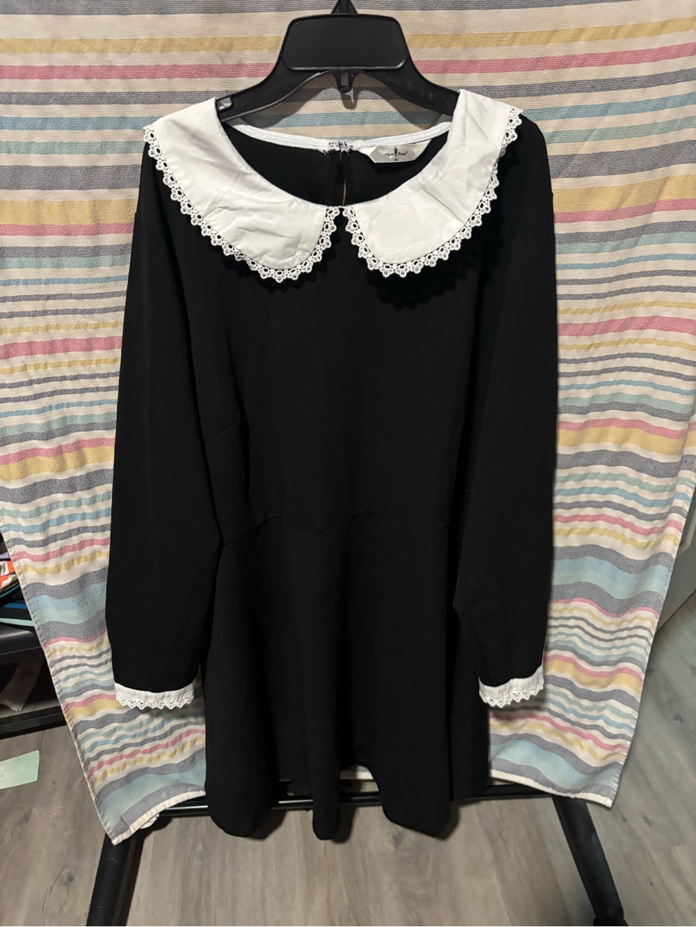 Agnes & Dora Black Dress with White Lace Collar